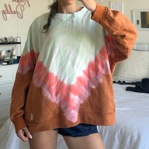 Free people movement tie-dyed crewneck